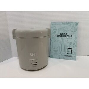 Good Housekeeping 3 Cup One Button Mini Multi-Cooker Earl Grey w/ Accessories